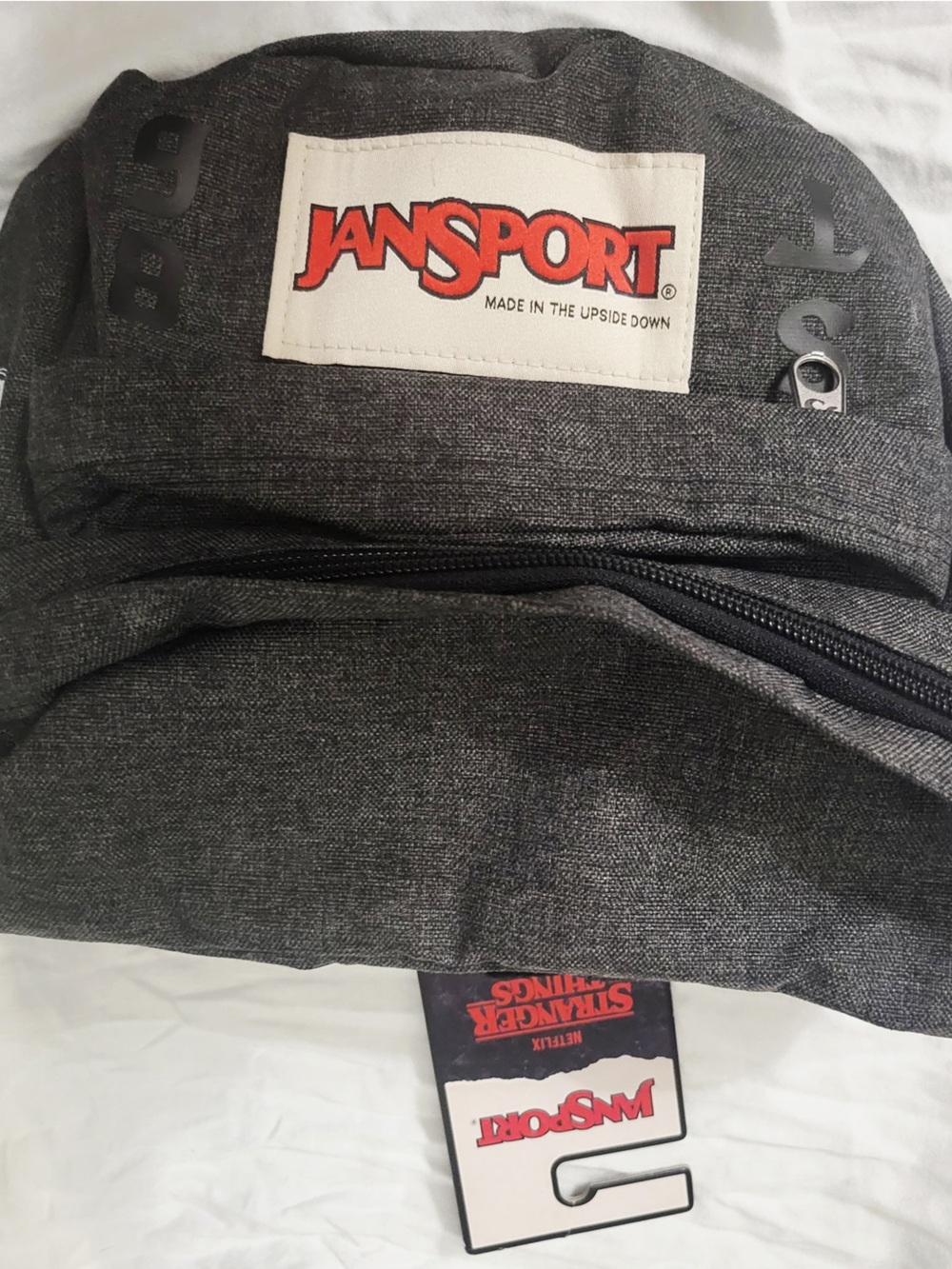 Jansport Charcoal Gray Sling Belt Bag with Red Logo Patch
